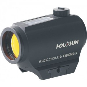 Коллиматорный прицел Holosun Paralow HS403C 2 MOA с солнечной батареей на Weaver